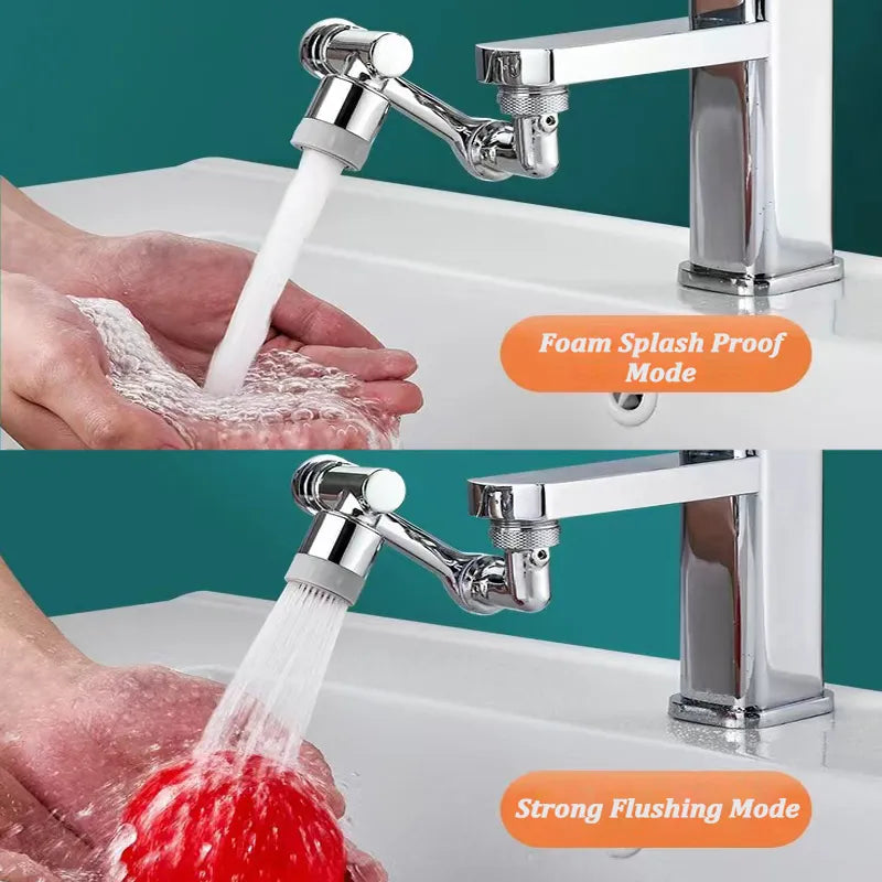 Rotation Faucet Sprayer Head Universal 1080°Rotatable Bathroom Washbasin Tap Splash Filter Water Saving Bubbler Nozzle - 1 pcs
