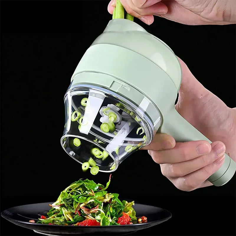 Rechargeable 4 In 1 Electric Vegetable Cutter With Multi-Function Slicer,