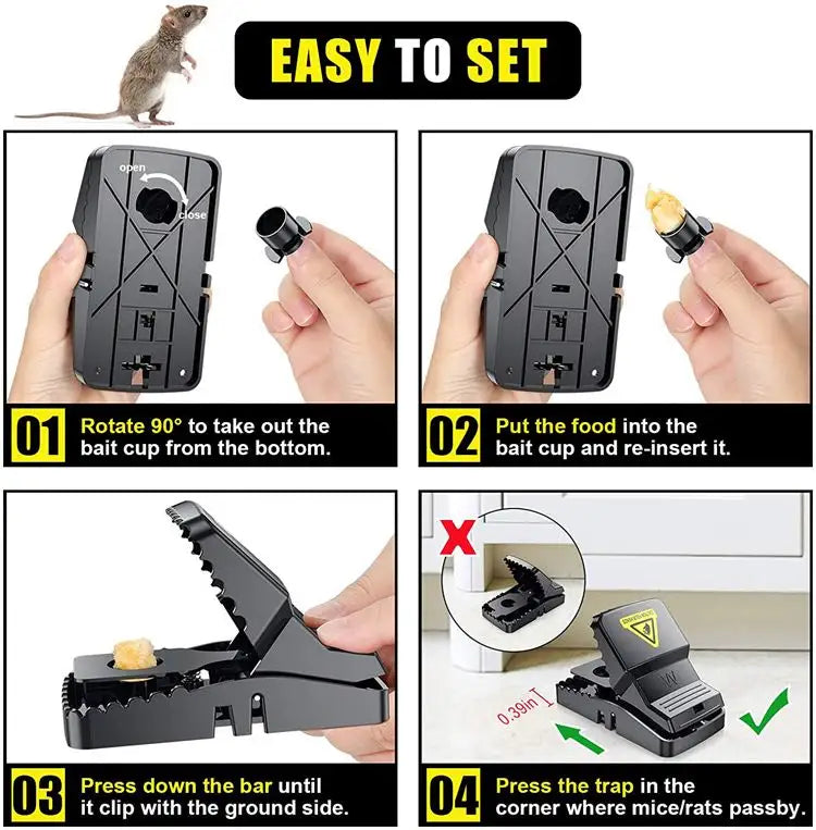 Heavy Duty Plastic Mouse Trap (Random color) - Pack off 1
