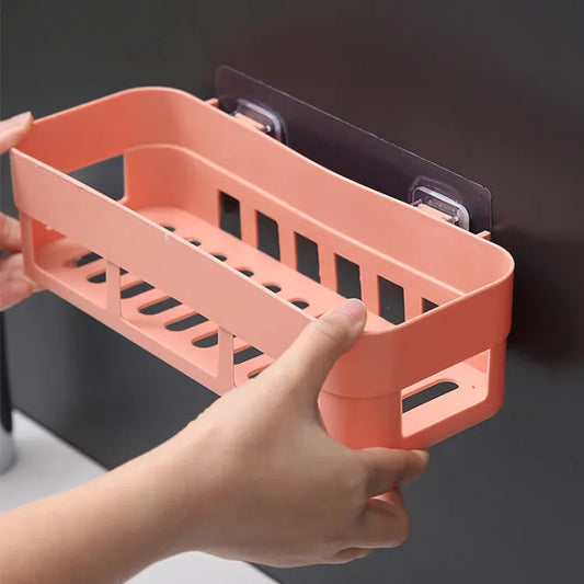 1 PCs Bathroom Shelf Bathroom Adhesive Storage Rack Kitchen Home Decoration