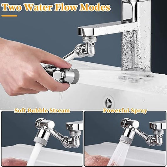 Rotation Faucet Sprayer Head Universal 1080°Rotatable Bathroom Washbasin Tap Splash Filter Water Saving Bubbler Nozzle - 1 pcs