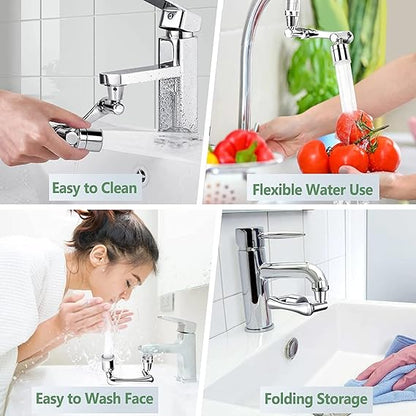 Rotation Faucet Sprayer Head Universal 1080°Rotatable Bathroom Washbasin Tap Splash Filter Water Saving Bubbler Nozzle - 1 pcs