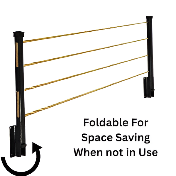 Cloth Drying Stand  with Free Rope Foldable Wall Mounted Heavy Duty Cloth Dryer for Laundry – Space Saver, Modern Hanger Stand