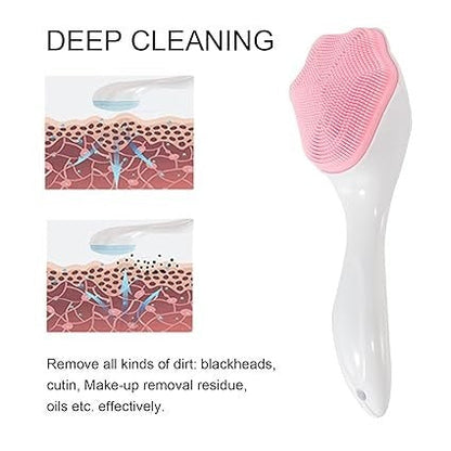 1 PCs Silicone Face Scrubber Exfoliating Brush, Manual Handheld Massager ,