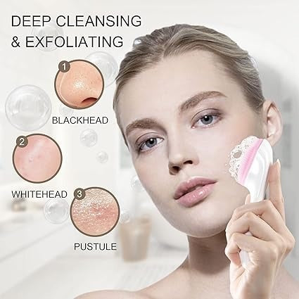 1 PCs Silicone Face Scrubber Exfoliating Brush, Manual Handheld Massager ,
