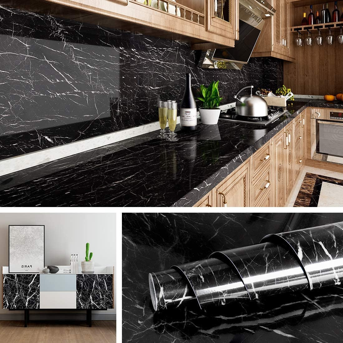 Self-Adhesive Marble Sheet for Kitchen – Waterproof & Oil-Resistant, 60 × 200 cm