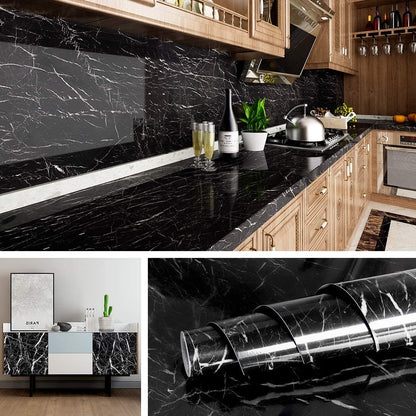 Self-Adhesive Marble Sheet for Kitchen – Waterproof & Oil-Resistant, 60 × 200 cm