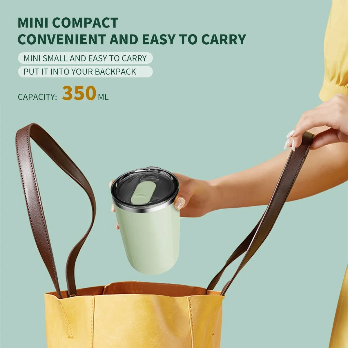 350ml Stainless Steel Automatic Self Stirring Mug Coffee Milk Juice Mixing Cup Magnetic Stirring Cup For Home Office And Travel