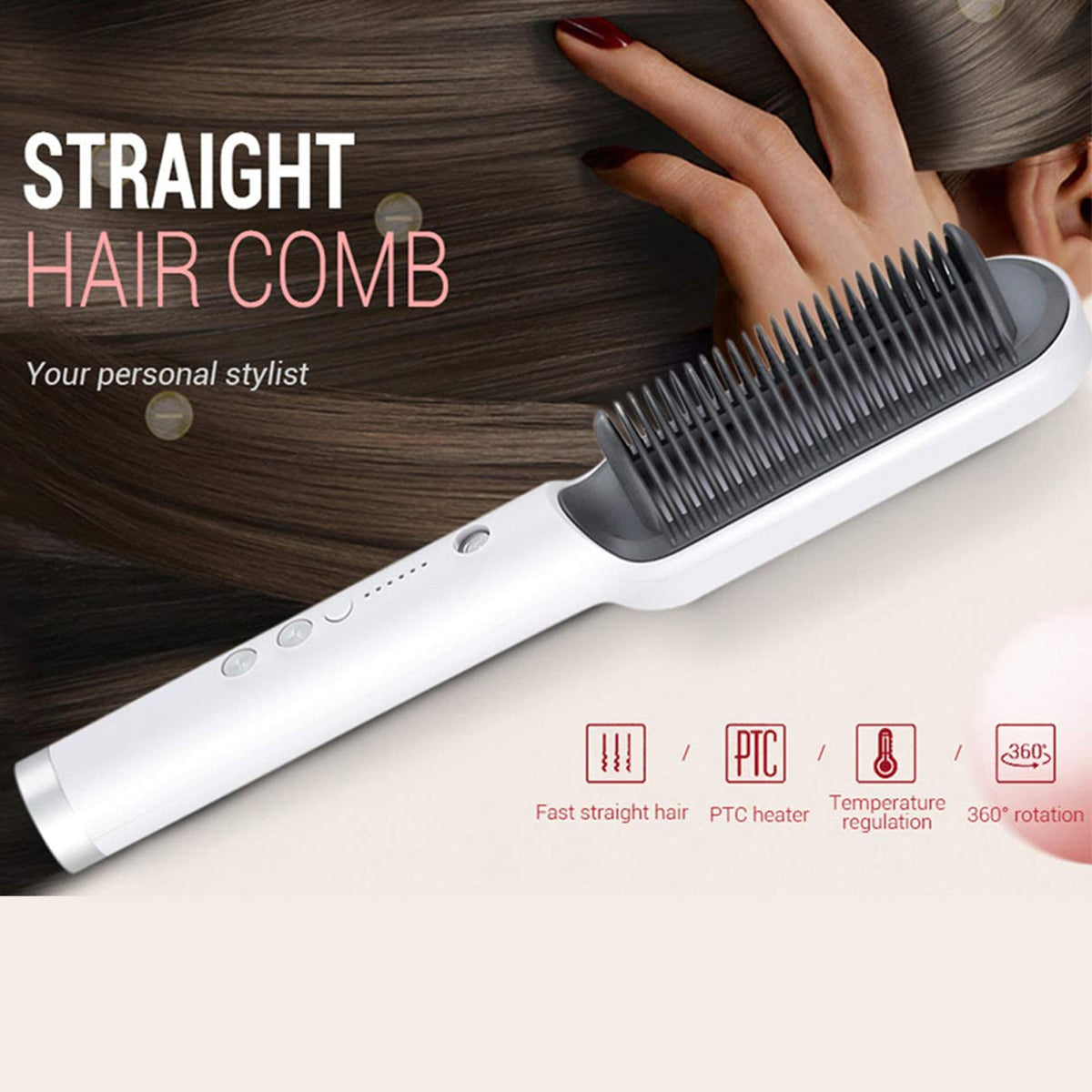909 Hair Straightener Brush – Fast Heating, Smooth Styling, And Easy-To-Use