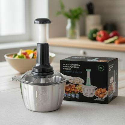Multi-Function Hand-Pushing Vegetable Grater And Food Processor