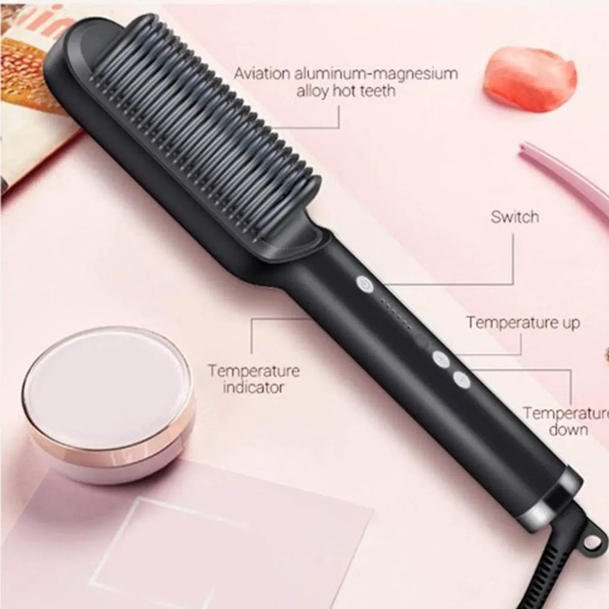 909 Hair Straightener Brush – Fast Heating, Smooth Styling, And Easy-To-Use