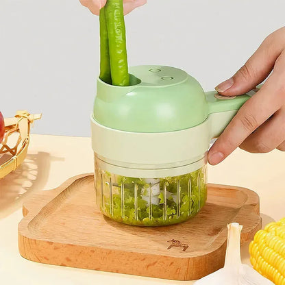 Rechargeable 4 In 1 Electric Vegetable Cutter With Multi-Function Slicer,