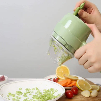 Rechargeable 4 In 1 Electric Vegetable Cutter With Multi-Function Slicer,