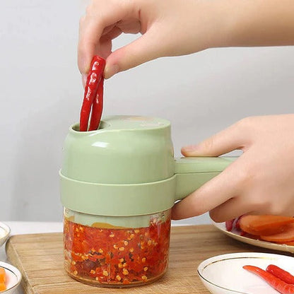 Rechargeable 4 In 1 Electric Vegetable Cutter With Multi-Function Slicer,