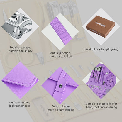 16-in-1 Stainless Steel Manicure & Pedicure Kit – Complete Nail & Grooming Set