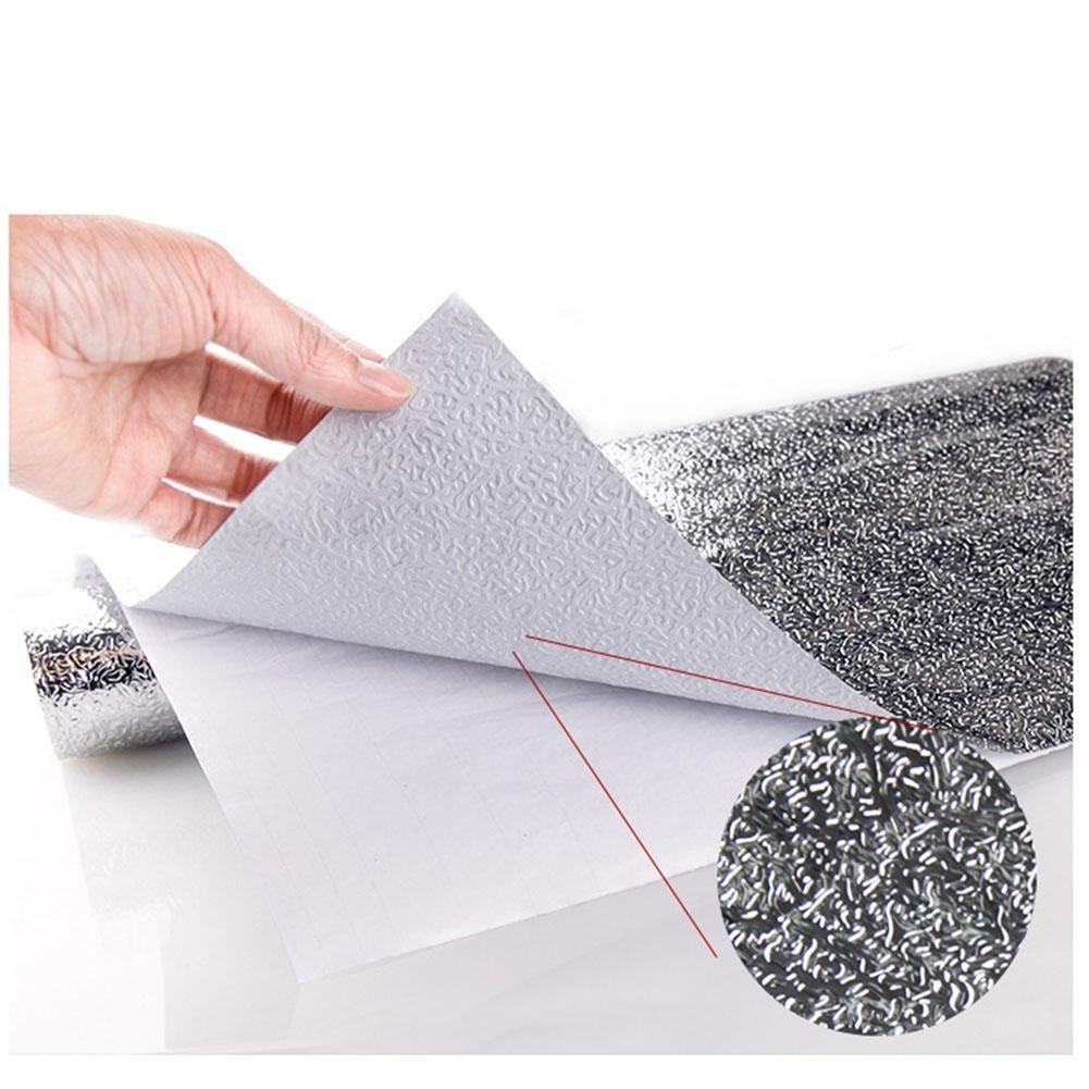 Self-Adhesive Kitchen Oil-Proof Sticker Roll | Waterproof Aluminium Foil Sheet | DIY Wallpaper