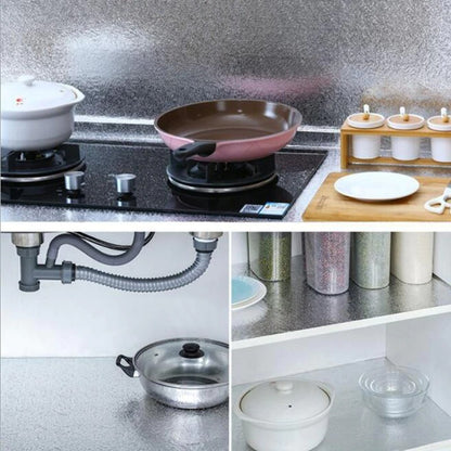 Self-Adhesive Kitchen Oil-Proof Sticker Roll | Waterproof Aluminium Foil Sheet | DIY Wallpaper