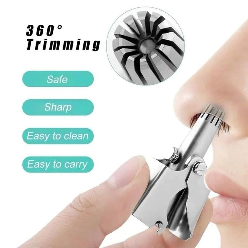 Stainless Steel Manual Nose Hair Trimmer – Safe & Precise Grooming