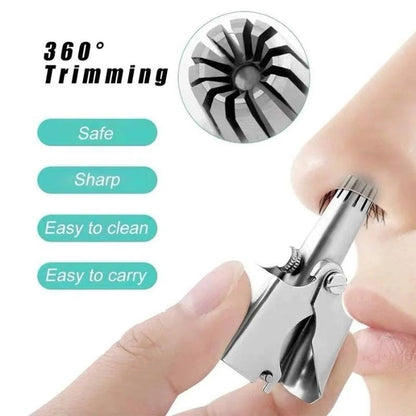Stainless Steel Manual Nose Hair Trimmer – Safe & Precise Grooming