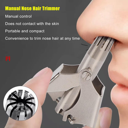 Stainless Steel Manual Nose Hair Trimmer – Safe & Precise Grooming