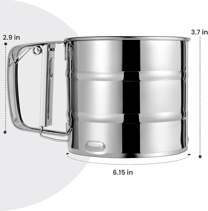 Flour Sifter, Stainless Steel Sifter for Baking,