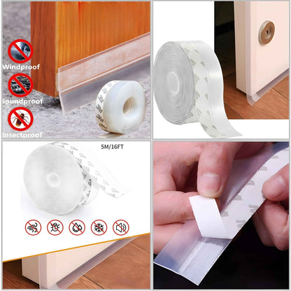 Silicone Door Draft Stopper & Window Seal Strip | Weatherproof,