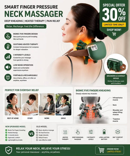 Bionic Neck & Shoulder Massager – Finger Pressure Massage